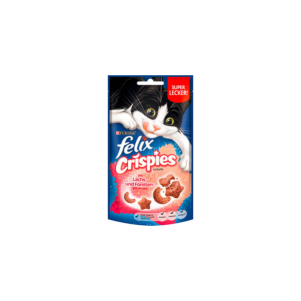 7613034290571 - Katzen-Leckerli Crispies mit Lachs- und Forellengeschmack 7613034290571 45 Gramm 7613034290571 - Katzen-Leckerli Crispies mit Lachs- und Forellengeschmack 7613034290571 45 Gramm