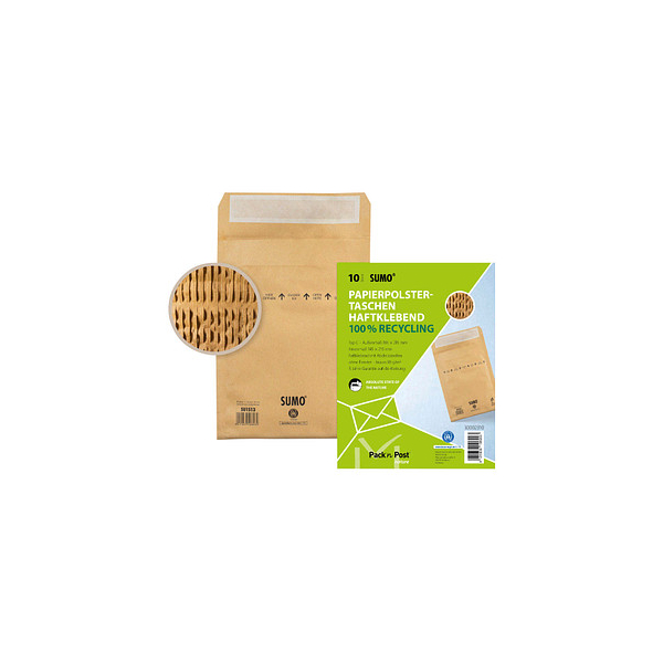 4011839106203 - Papierpolstertaschen SUMO 1513 13 C 30002310 innen 145x215mm Haftklebung mit Abdeckstreifen braun 4011839106203 10 Stück