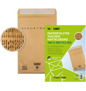 Papierpolstertaschen SUMO 1517 17/G, 30002314, innen 225x340mm, Haftklebung mit Abdeckstreifen, braun