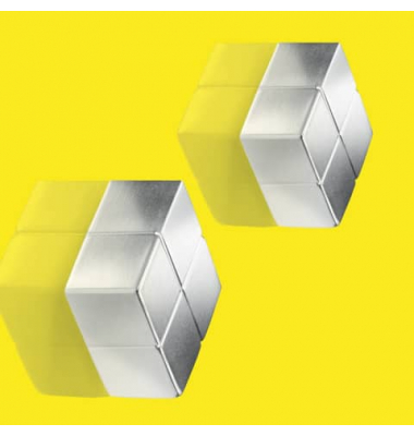 Haftmagnet SuperDym, BA704, W&uuml;rfel, 20x10mm, silber, 13-25 Blatt