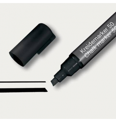 Kreidemarker BA180, schwarz, 1-5mm Keilspitze