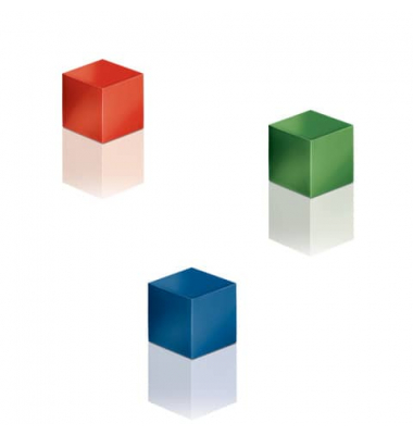 Haftmagnet SuperDym, BA725, W&uuml;rfel, 11x11mm, rot/blau/gr&uuml;n, 20 Blatt