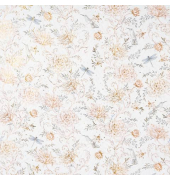 Geschenkpapierzuschnitte Fantasie 01 467, Libelle/Vogel/Blume, 50cm x 70cm, apricot