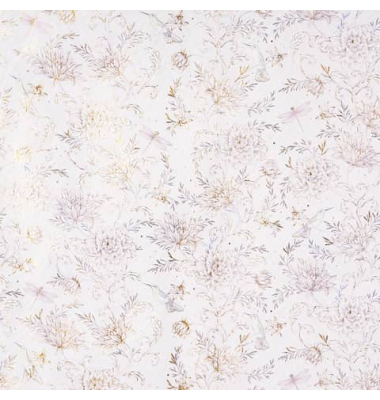 Geschenkpapierzuschnitte Fantasie 01 468, Libelle/Vogel/Blume, 50cm x 70cm, flieder