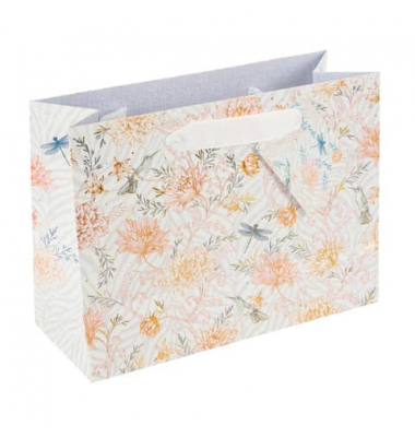 Geschenktasche 46 567, allgemein, Schleifenband mit Karte, Hybrid Heritage apric, 250mm x 180mm
