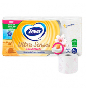 Toilettenpapier Ultra Senses, Mandelmilch, 5526, 4-lagig, weiß, 135 Blatt/Rolle,