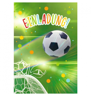 Einladungskarten 50-022 Fußball bunt