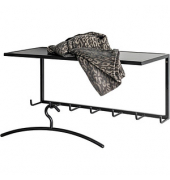 HAKU Möbel Wandgarderobe 25511 schwarz Metall 7 Haken 60,0 x 25,0 cm