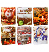 Geschenktasche 87316-SG WN Serie 6, Weihnachten, Kunststoffkordel, 6 Motive sortiert, 26cm x 32cm