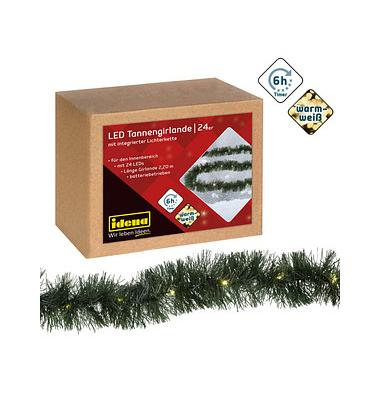 Lichterkette 31345 Tannengirlande, 24 LEDs, Länge 2,2m, warmweiß