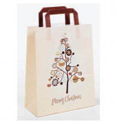 Geschenktasche 1FTTC020043 Topcraft, Weihnachten, Kunststoffkordel, Weihnachtsbaum/Kugeln, 22cm x 28cm