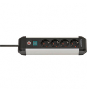 Steckdosenleiste 1391030400 Premium-Alu-Line, 4-fach, schwarz/silber