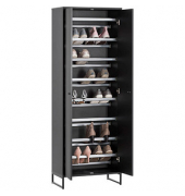Janne Schuhschrank schwarz keine Fachböden 60,2 x 33,1 x 169,7 cm