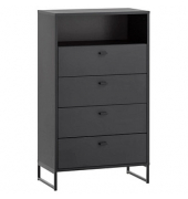 Kommode Janne 153068 schwarz 1 Fachboden 60,2 x 33,0 x 103,9 cm