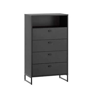 MÖBELPARTNER Kommode Janne 153068 schwarz 1 Fachboden 60,2 x 33,0 x 103,9 cm