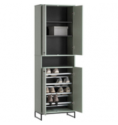 Janne Schuhschrank pastellgrün 2 Fachböden 60,2 x 33,1 x 185,5 cm