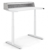 Sitz-Steh-Sekretär desk home DH10WS-RE001, elektrisch höhenverstellbar 65 -128cm (H), 120x70cm (BxT), rechteckig, weiß / weiß