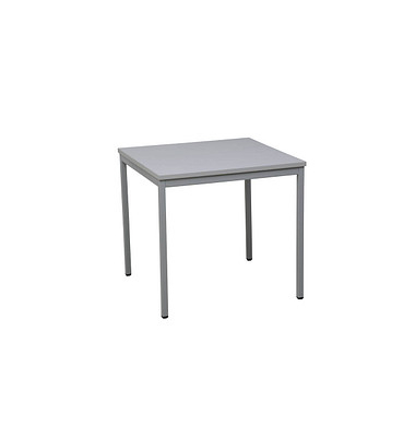Gürkan Mehrzwecktisch grau quadratisch, Vierkantrohr grau, 80,0 x 80,0 x 75,0 cm