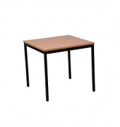 Gürkan Mehrzwecktisch buche quadratisch, Vierkantrohr schwarz, 70,0 x 70,0 x 75,0 cm