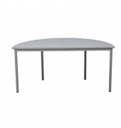 Gürkan Mehrzwecktisch grau halbrund, Vierkantrohr grau, 120,0 x 60,0 x 75,0 cm
