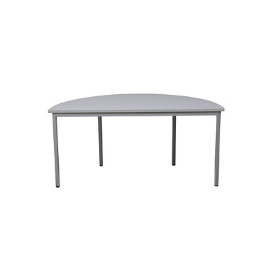 Gürkan Mehrzwecktisch grau halbrund, Vierkantrohr grau, 160,0 x 80,0 x 75,0 cm