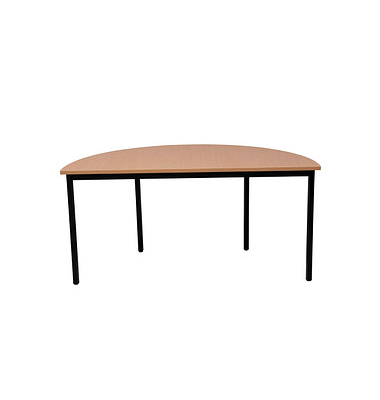 Gürkan Mehrzwecktisch buche halbrund, Vierkantrohr schwarz, 160,0 x 80,0 x 75,0 cm