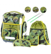 Schulranzen 78367-065 Ergolite Construction, gr&uuml;n/gelb, Construction, mit Magnetverschluss