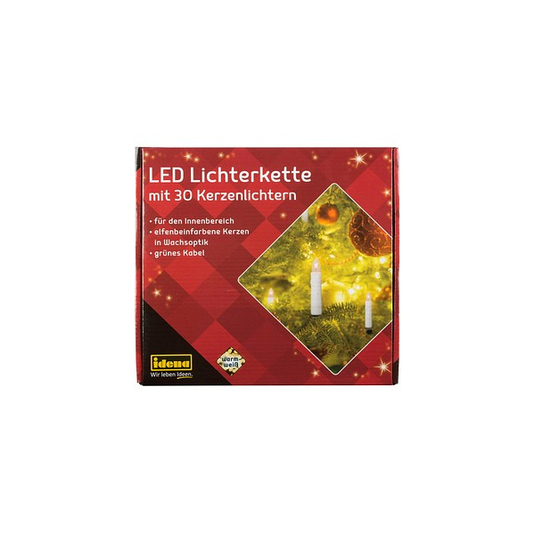 4002372381929 - Lichterkette 38192 Weihnachtskerzen 30 LEDs Länge 16m warmweiß 4002372381929 Idena 4002372381929 - Lichterkette 38192 Weihnachtskerzen 30 LEDs Länge 16m warmweiß 4002372381929 Idena