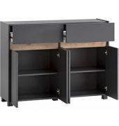 Kommode Cosmo 701778 anthrazit, eiche 2 Fachböden 112,2 x 33,0 x 84,8 cm