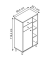 MÖBELPARTNER Badschrank Bjarne blaugrau 60,2 x 33,1 x 113,4 cm