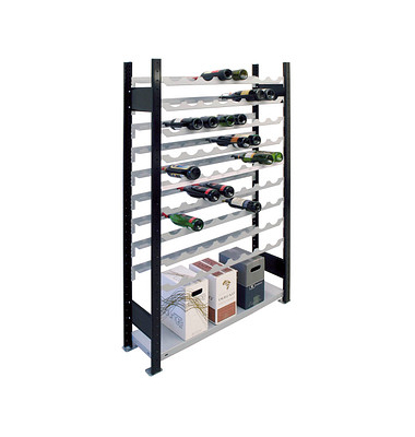 SCHULTE Weinregal schwarz, silber 106,0 x 28,6 x 230,0 cm SCHULTE Weinregal schwarz, silber 106,0 x 28,6 x 230,0 cm