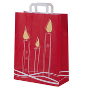 Geschenktasche 1FTTC020053 Kerze, Weihnachten, Papierhenkel, 3 Kerzen, 22cm x 28cm