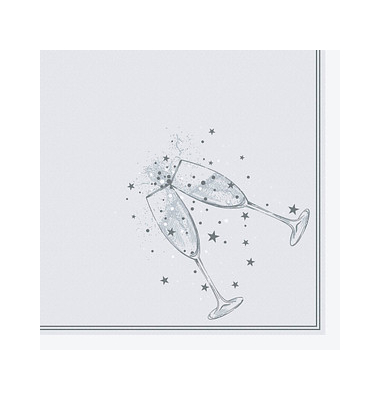 20 PAPSTAR Servietten Festivity silber X-Mas Elegance