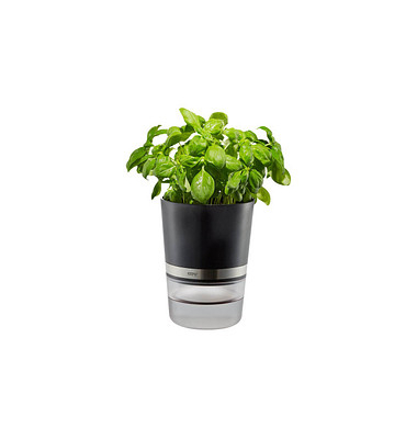 GEFU Übertopf Botanico Metall schwarz rund 14,2 x 18,5 cm