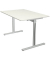 Schreibtisch Form 1, 75cm (H), 120x80cm (BxT), rechteckig, weiß / silber