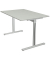 Schreibtisch Form 1, 75cm (H), 120x80cm (BxT), rechteckig, lichtgrau / silber