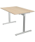 Schreibtisch Form 1, 75cm (H), 120x80cm (BxT), rechteckig, ahorn / silber