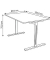 Schreibtisch Form 1, 75cm (H), 120x80cm (BxT), rechteckig, ahorn / silber