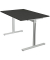 Schreibtisch Form 1, 75cm (H), 120x80cm (BxT), rechteckig, anthrazit / silber