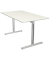 Schreibtisch Form 1, 75cm (H), 140x80cm (BxT), rechteckig, weiß / silber