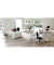 Schreibtisch Form 1, 75cm (H), 140x80cm (BxT), rechteckig, ahorn / silber