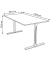 Schreibtisch Form 1, 75cm (H), 140x80cm (BxT), rechteckig, ahorn / silber
