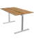 Schreibtisch Form 1, 75cm (H), 140x80cm (BxT), rechteckig, eiche / silber