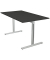 Schreibtisch Form 1, 75cm (H), 140x80cm (BxT), rechteckig, anthrazit / silber
