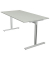 Schreibtisch Form 1, 75cm (H), 160x80cm (BxT), rechteckig, lichtgrau / silber