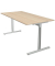 Schreibtisch Form 1, 75cm (H), 160x80cm (BxT), rechteckig, ahorn / silber