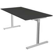 Schreibtisch Form 1, 75cm (H), 160x80cm (BxT), rechteckig, anthrazit / silber