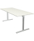 Schreibtisch Form 1, 75cm (H), 180x80cm (BxT), rechteckig, weiß / silber