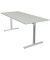 Schreibtisch Form 1, 75cm (H), 180x80cm (BxT), rechteckig, lichtgrau / silber