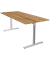 Schreibtisch Form 1, 75cm (H), 180x80cm (BxT), rechteckig, eiche / silber